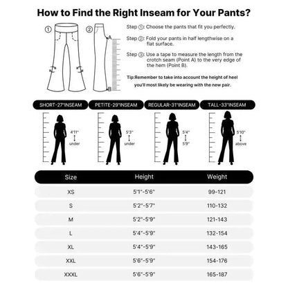 💚Women's High-Waist Wide Leg Pants – Business Casual Yoga Dress Pants with Pockets