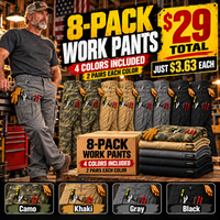 8 PACK ONLY $29 Includes:Black+Gray+Khaki+Camo
