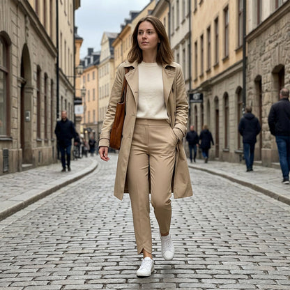 🚨 Last Chance To Save 🚨Women's Fitted High-Waisted Zip-Pocket Trousers