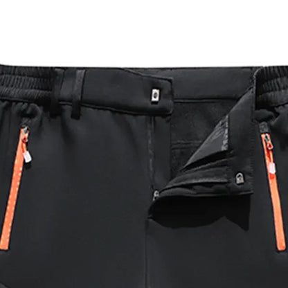 Men's Waterproof Insulated Fleece-Lined Thermal Pants with 4 Zipper Pockets