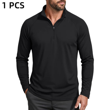 Men's UPF 50+ 1/4 Zip Quick-Dry Long Sleeve Outdoor Shirt