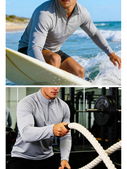 Men's UPF 50+ 1/4 Zip Quick-Dry Long Sleeve Outdoor Shirt