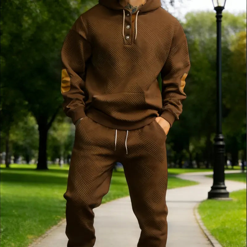 Men's 2-Piece 100% Cotton Heavyweight Brushed Fleece Hoodie & Sweatpants Set