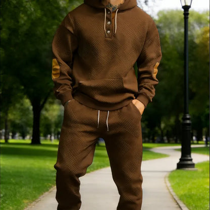 Men's 2-Piece 100% Cotton Heavyweight Brushed Fleece Hoodie & Sweatpants Set