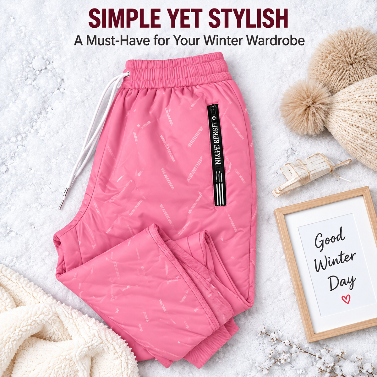Women's Warm Waterproof Fleece-Lined Winter Pants