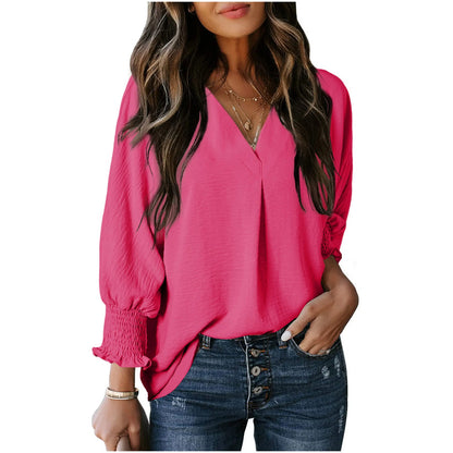 Limited time sale 🔥Womens Casual 3/4 Sleeve V Neck Loose Fit Basic Tees