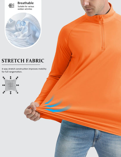 Men's UPF 50+ 1/4 Zip Quick-Dry Long Sleeve Outdoor Shirt