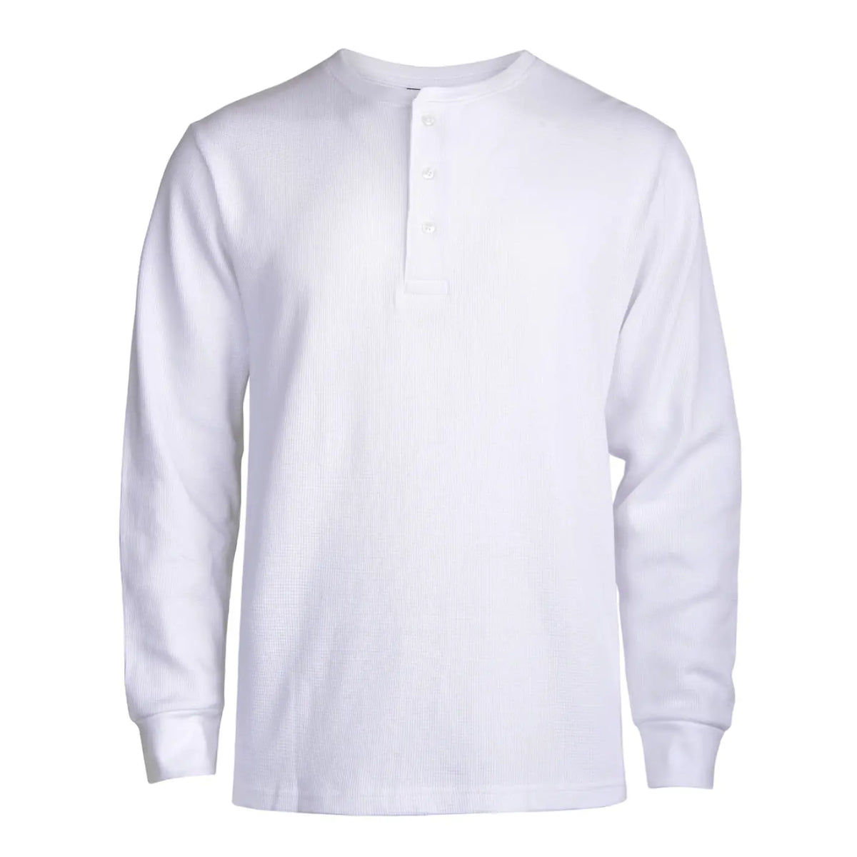 Men's 100% Cotton Waffle-Knit Thermal Henley Shirt