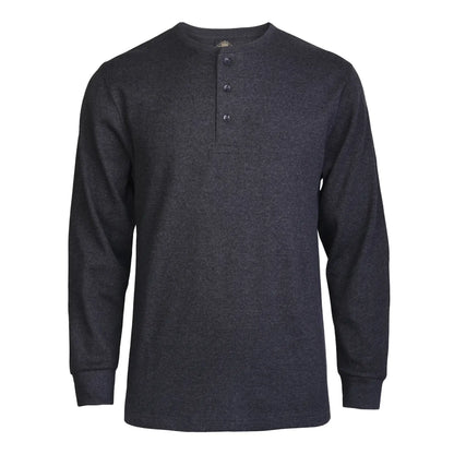 Men's 100% Cotton Waffle-Knit Thermal Henley Shirt