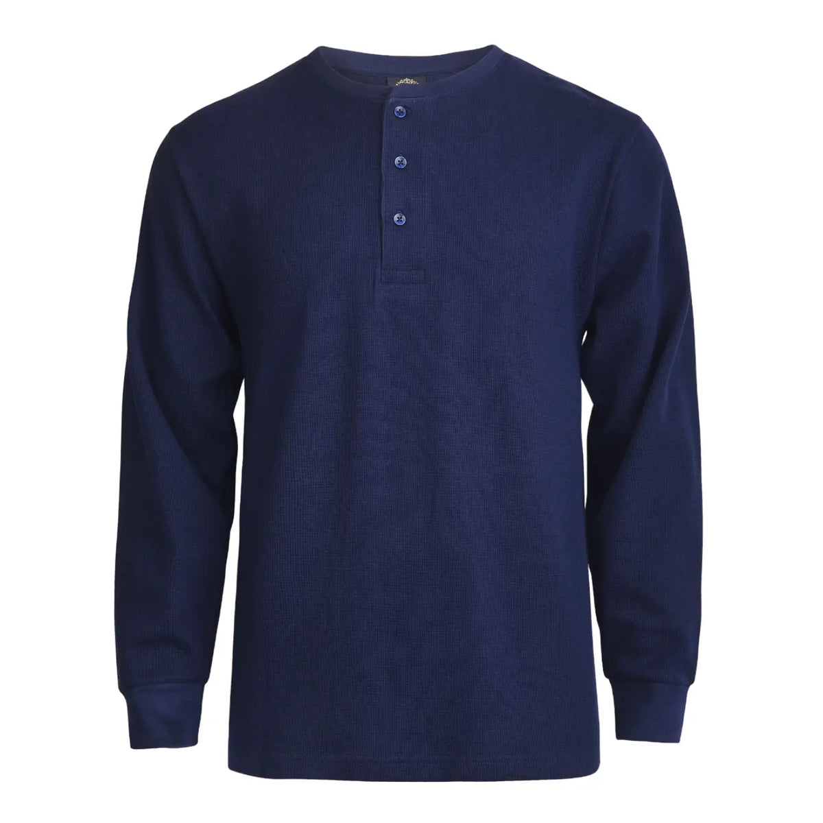 Men's 100% Cotton Waffle-Knit Thermal Henley Shirt