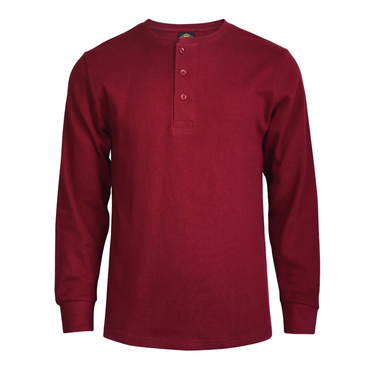 Men's 100% Cotton Waffle-Knit Thermal Henley Shirt