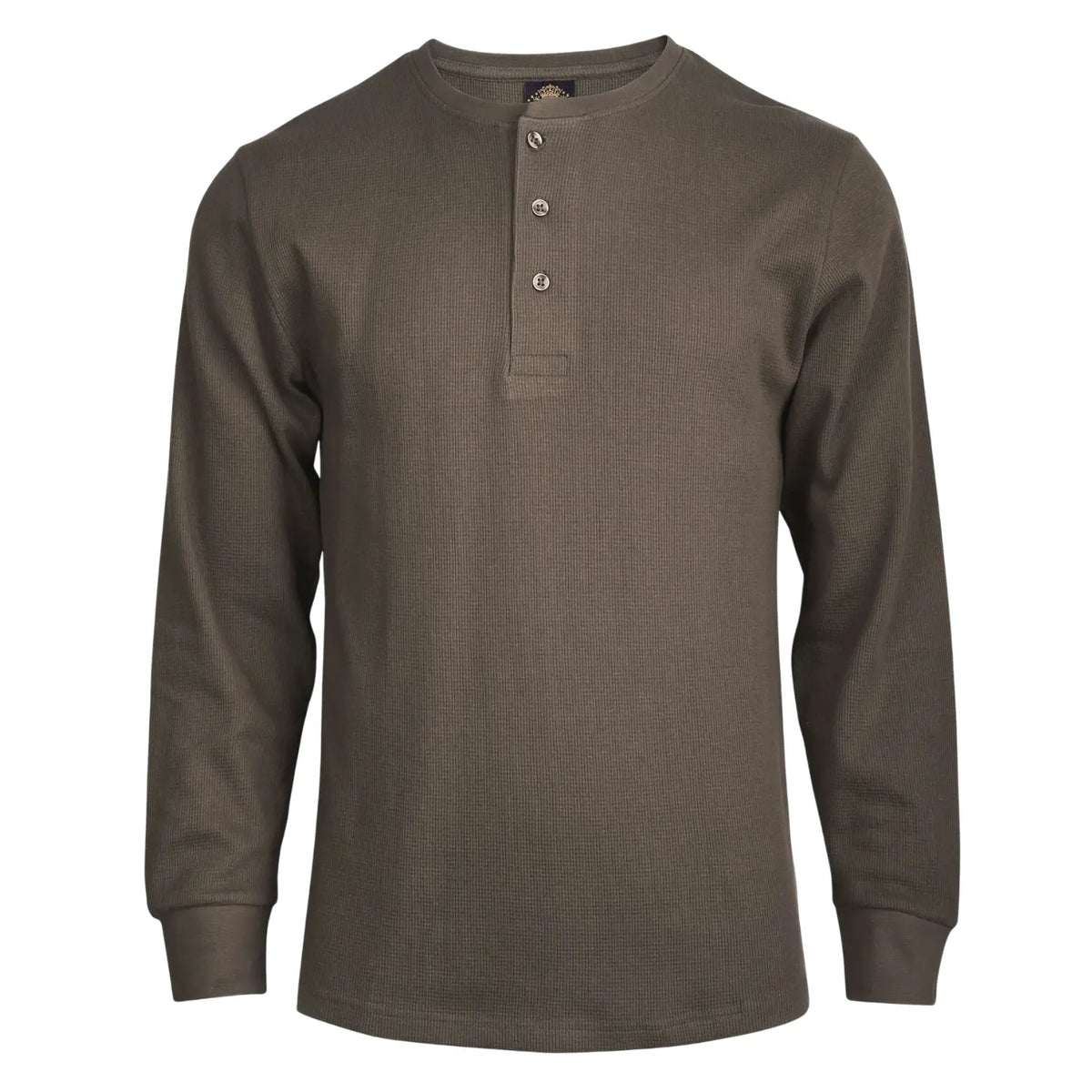 Men's 100% Cotton Waffle-Knit Thermal Henley Shirt