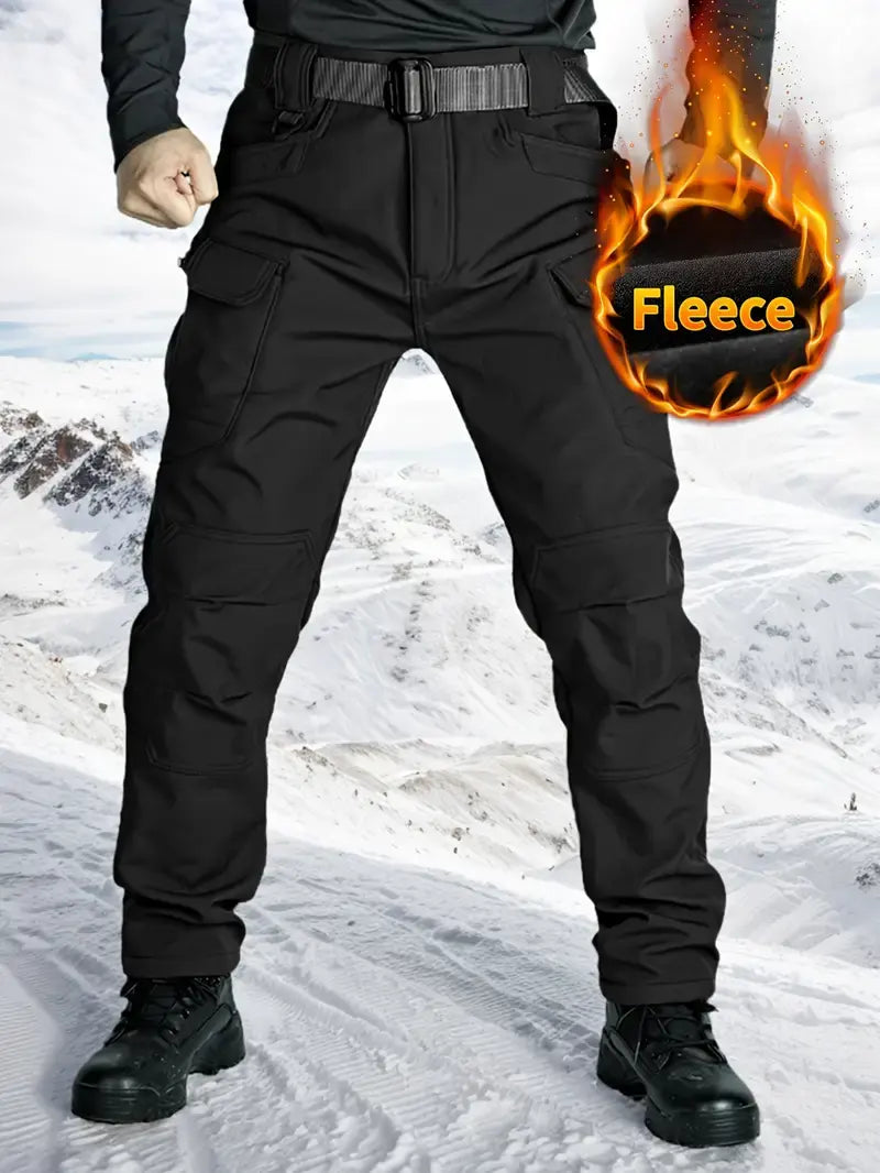 Men's 320G Fleece-Lined Windproof Outdoor Tactical Pants