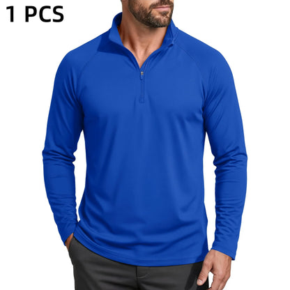 Men's UPF 50+ 1/4 Zip Quick-Dry Long Sleeve Outdoor Shirt