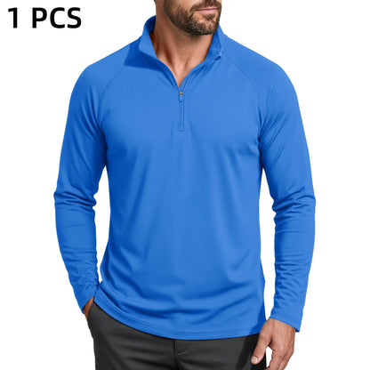 Men's UPF 50+ 1/4 Zip Quick-Dry Long Sleeve Outdoor Shirt