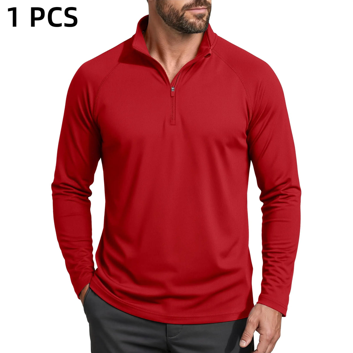 Men's UPF 50+ 1/4 Zip Quick-Dry Long Sleeve Outdoor Shirt