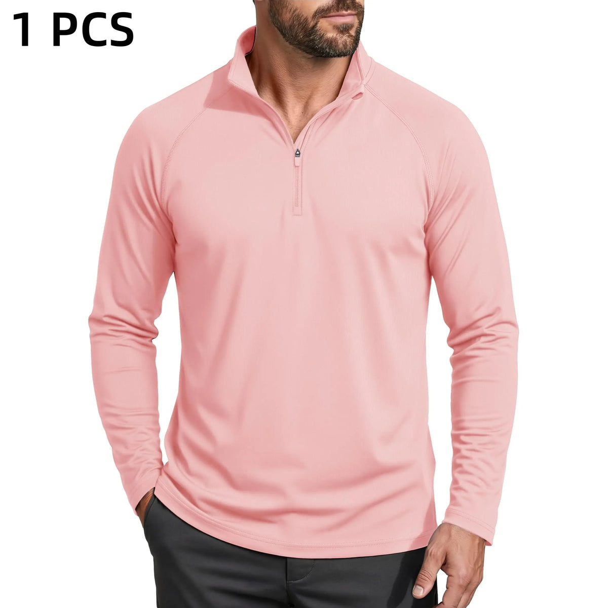 Men's UPF 50+ 1/4 Zip Quick-Dry Long Sleeve Outdoor Shirt