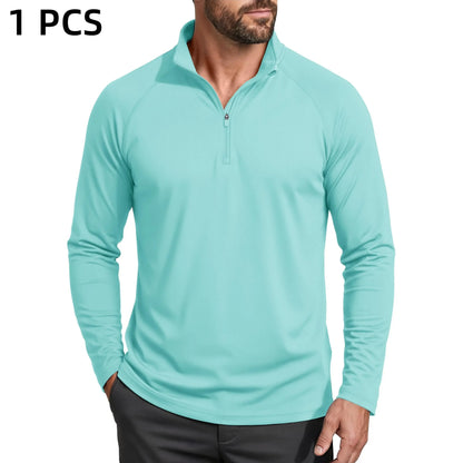 Men's UPF 50+ 1/4 Zip Quick-Dry Long Sleeve Outdoor Shirt