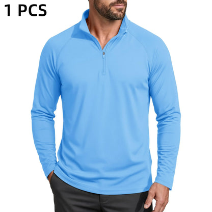 Men's UPF 50+ 1/4 Zip Quick-Dry Long Sleeve Outdoor Shirt