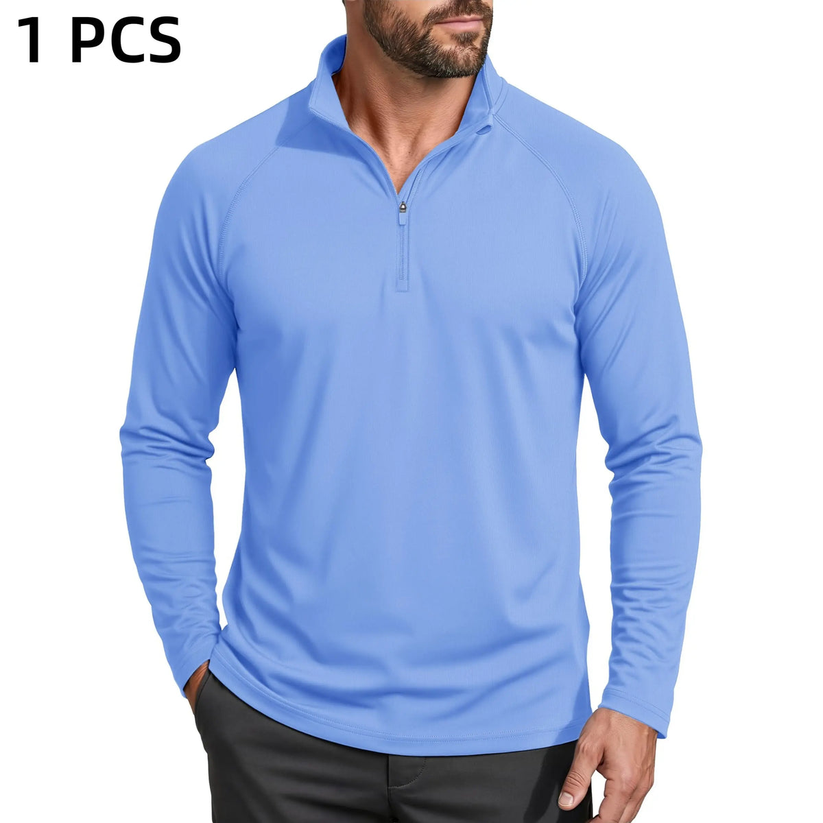 Men's UPF 50+ 1/4 Zip Quick-Dry Long Sleeve Outdoor Shirt
