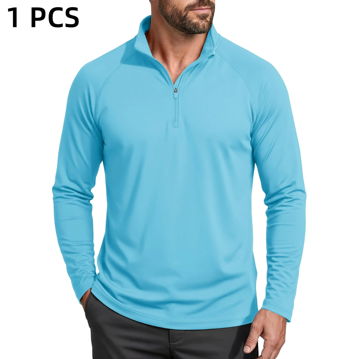 Men's UPF 50+ 1/4 Zip Quick-Dry Long Sleeve Outdoor Shirt