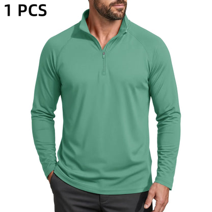 Men's UPF 50+ 1/4 Zip Quick-Dry Long Sleeve Outdoor Shirt