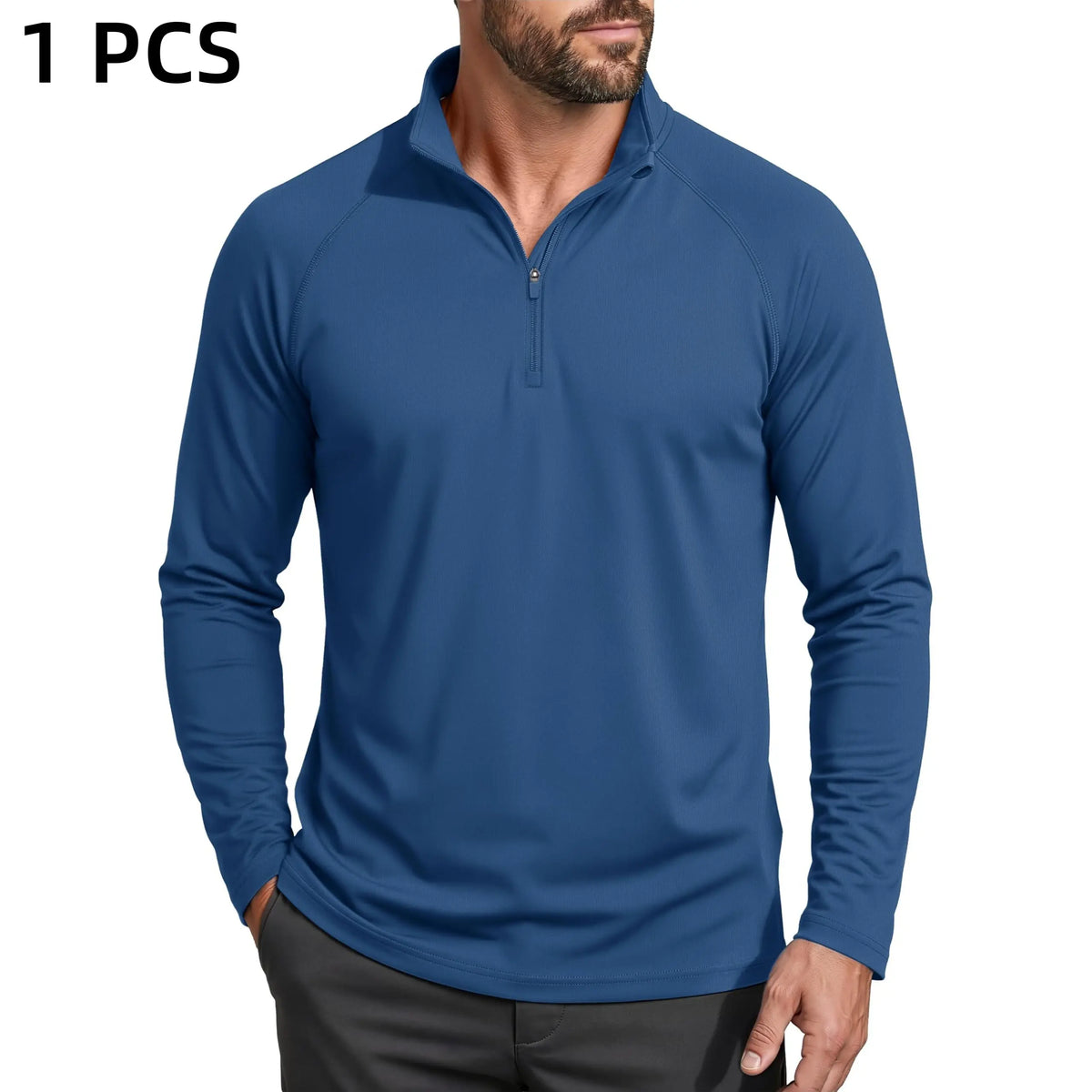 Men's UPF 50+ 1/4 Zip Quick-Dry Long Sleeve Outdoor Shirt
