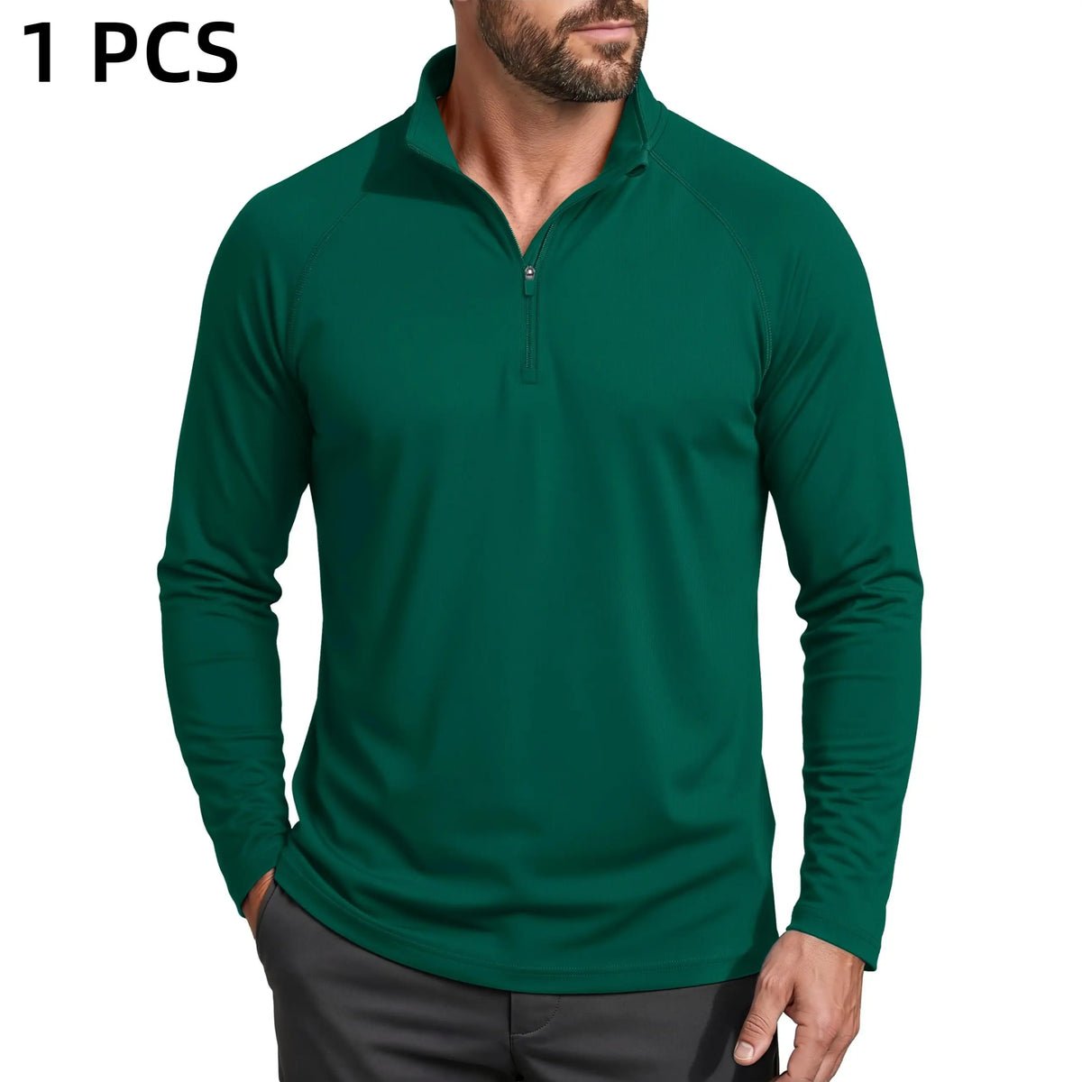 Men's UPF 50+ 1/4 Zip Quick-Dry Long Sleeve Outdoor Shirt