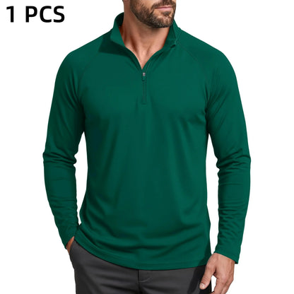 Men's UPF 50+ 1/4 Zip Quick-Dry Long Sleeve Outdoor Shirt