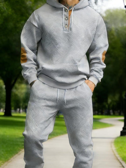 Men's 2-Piece 100% Cotton Heavyweight Brushed Fleece Hoodie & Sweatpants Set