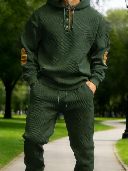 Men's 2-Piece 100% Cotton Heavyweight Brushed Fleece Hoodie & Sweatpants Set