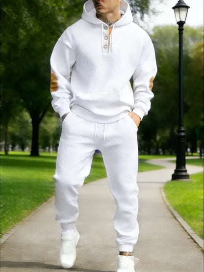 Men's 2-Piece 100% Cotton Heavyweight Brushed Fleece Hoodie & Sweatpants Set