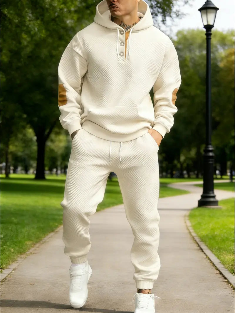 Men's 2-Piece 100% Cotton Heavyweight Brushed Fleece Hoodie & Sweatpants Set
