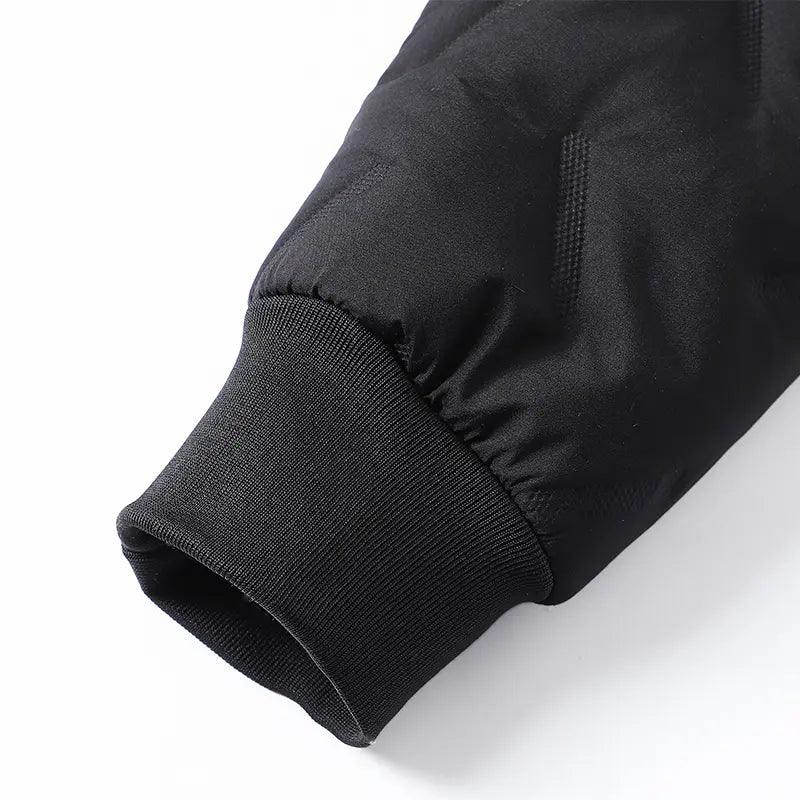 Men's Waterproof Windproof Fleece-Lined Hooded Jacket with Textured Fabric