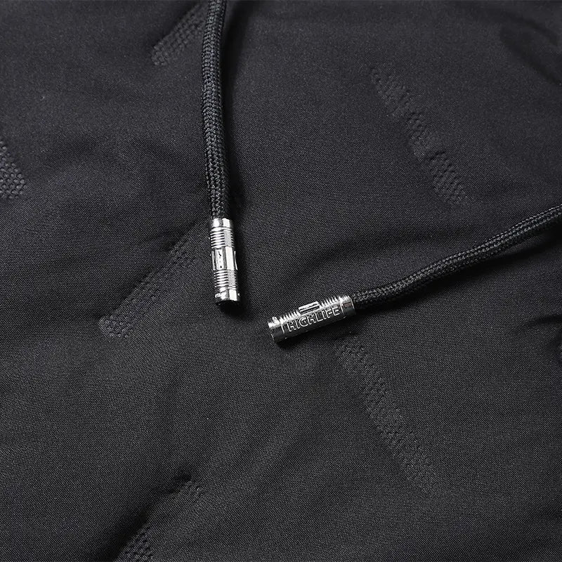 Men's Waterproof Windproof Fleece-Lined Hooded Jacket with Textured Fabric