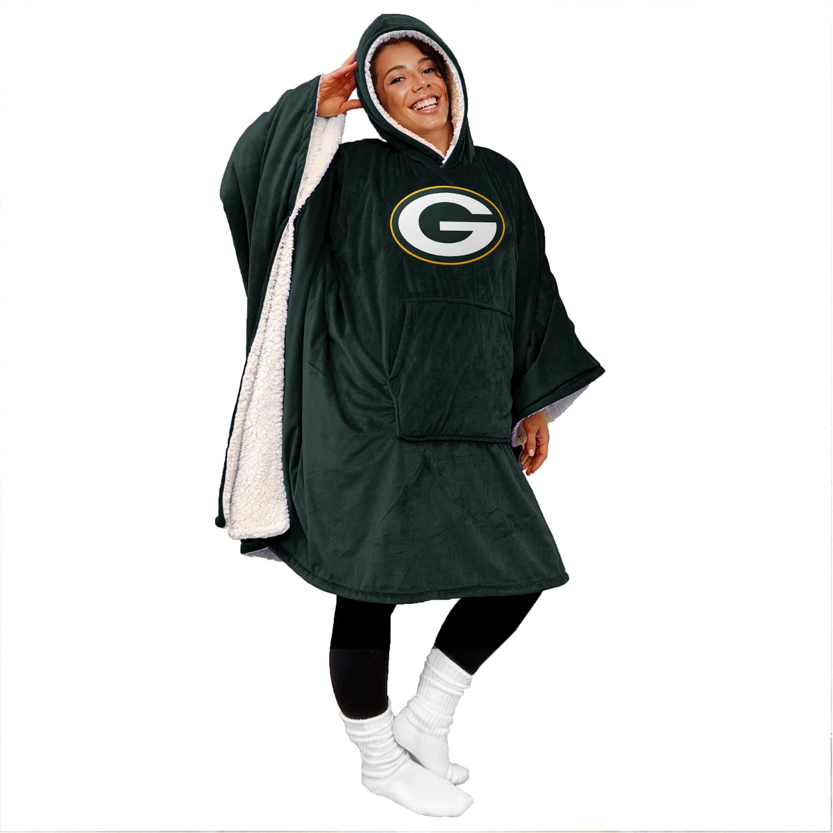 Black Friday Sale - 60" x 80" Wearable Hooded Blanket with Logo Patch