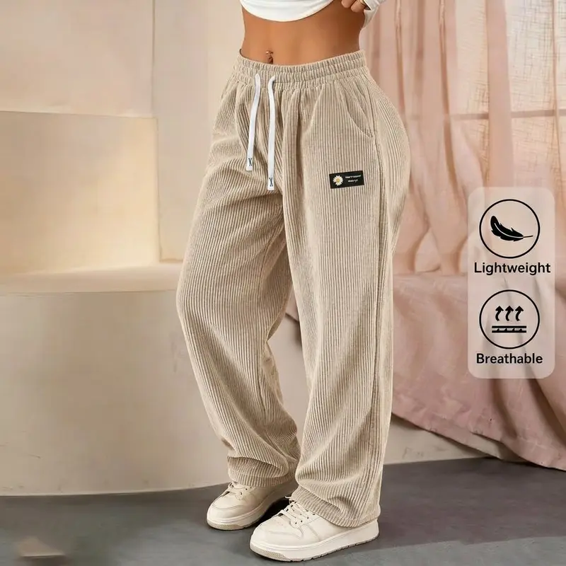 LAST DAY SALE⏰Women's Solid Straight Leg Corduroy Bottoms-100% Cotton