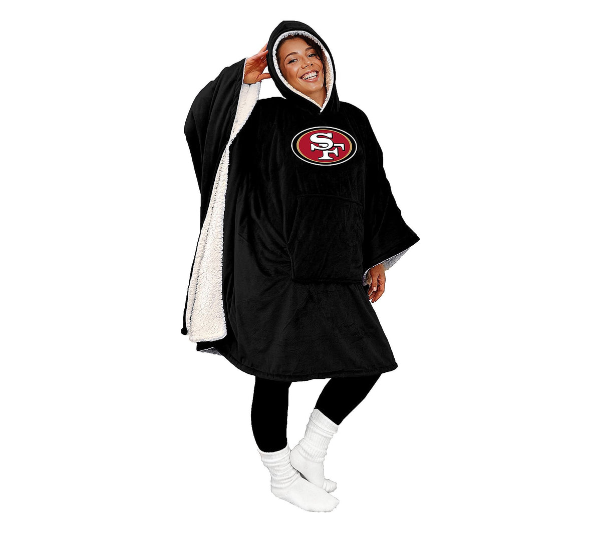 Black Friday Sale - 60" x 80" Wearable Hooded Blanket with Logo Patch