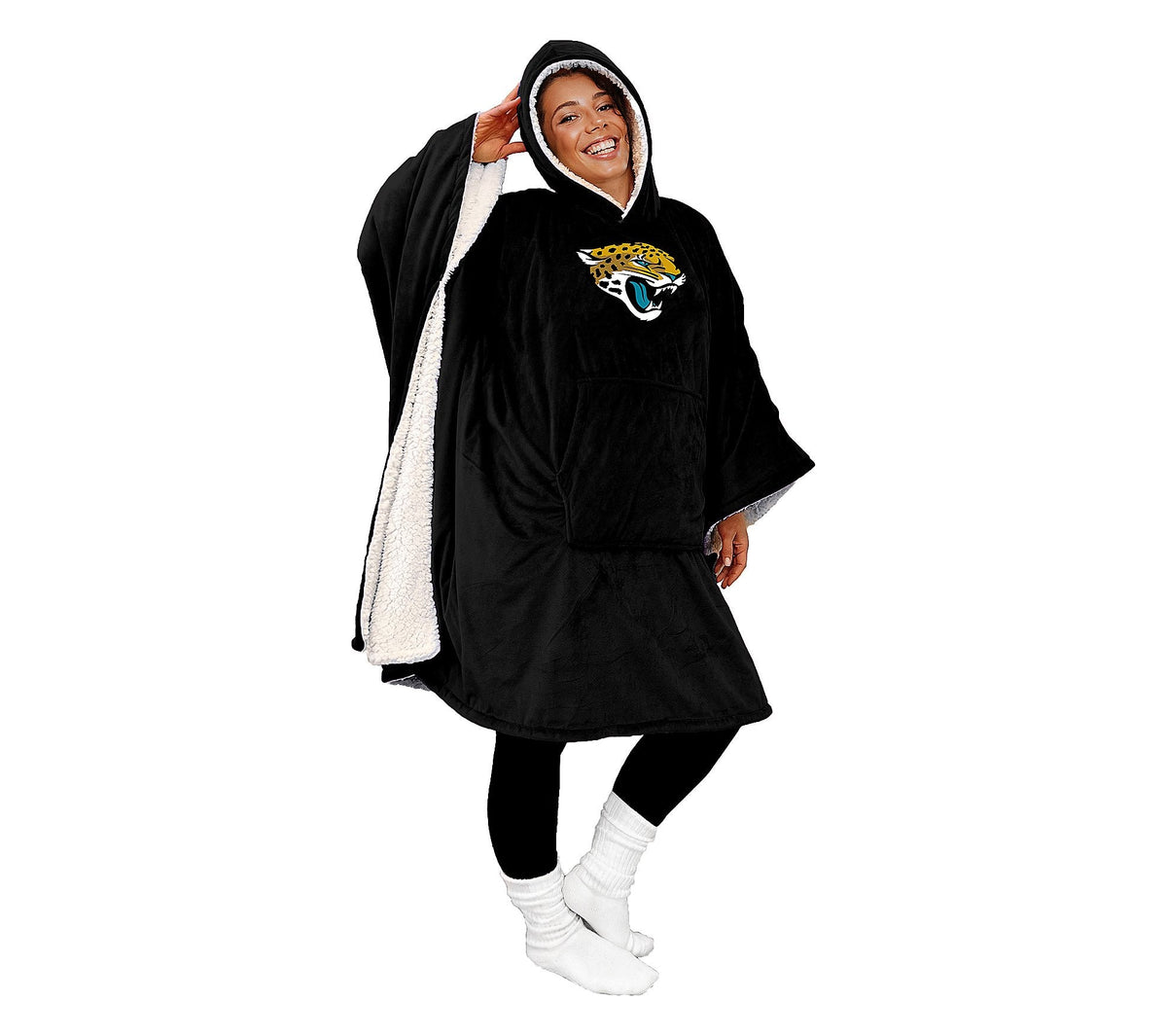 Black Friday Sale - 60" x 80" Wearable Hooded Blanket with Logo Patch